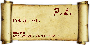 Poksi Lola névjegykártya